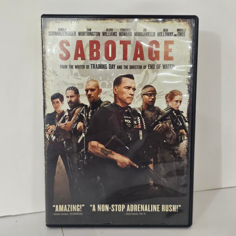 Sabotage DVD Arnold Schwarzenegger Sam Worthington Action Movie 2014 David Ayer